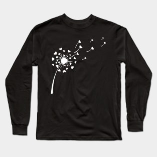 Inspiring Infinite Connections-white dandelion Long Sleeve T-Shirt